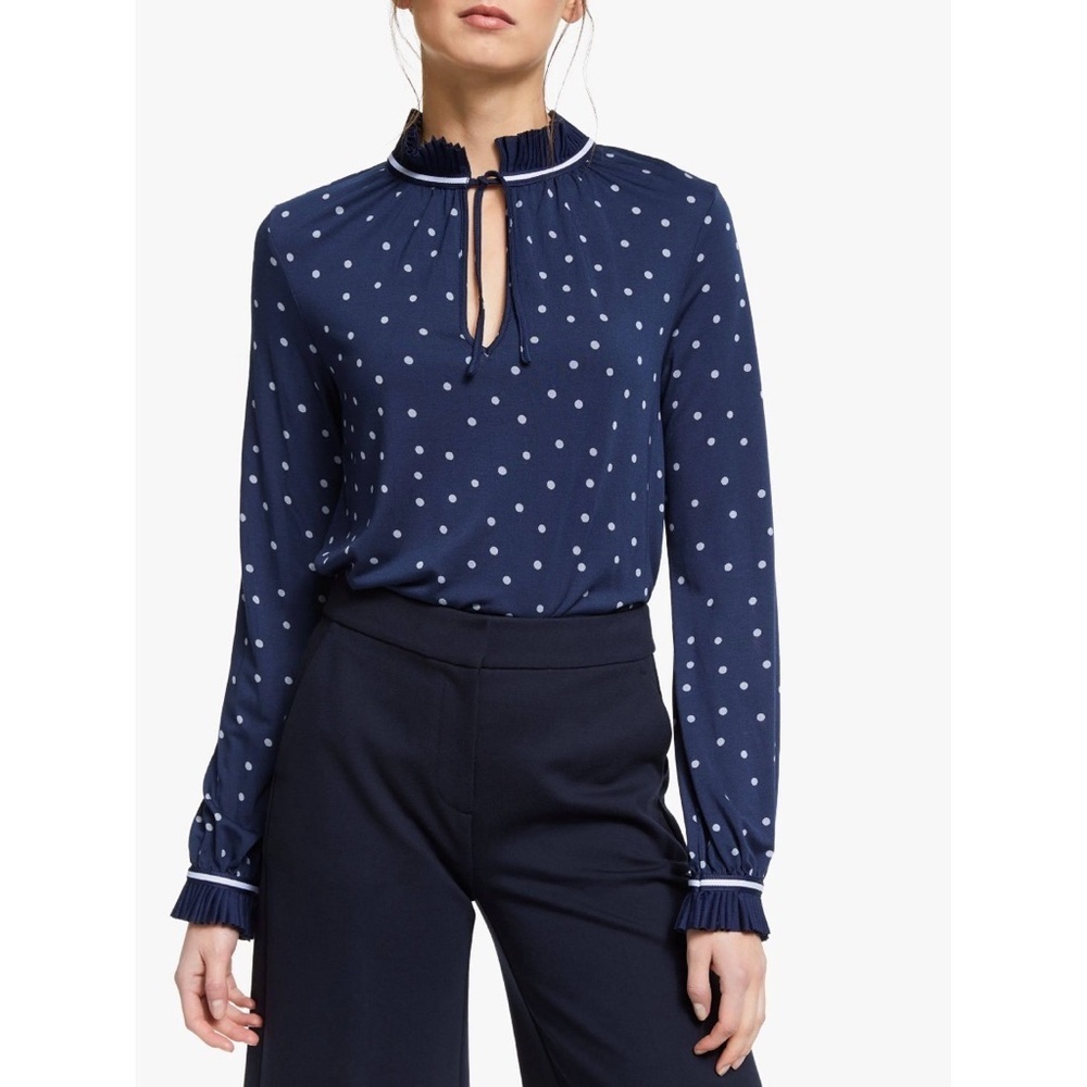 Boden Bronwyn Polka Dot Jersey Top Size 8